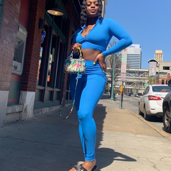 Blue LuckyLabel Two Piece Set - Picture 2 of 3